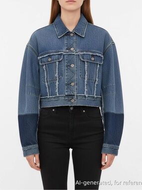 Acne Studios Raw Edge Cropped Denim Jacket